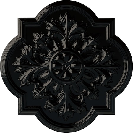 Ekena Millwork Bonetti Ceiling Medallion (Fits Canopies up to 5 1/8"), Hand-Painted Black Pearl, 20"OD x 1 3/4"P CM20BOBPS